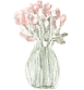 Aquarellbild mit Blumen in einer Vase – Gutscheinmotiv Flowerpower